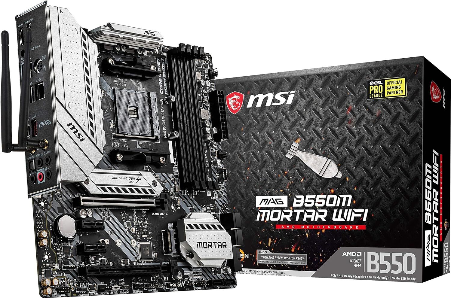 Msi Mag B550M Mortar Wi-Fi AMD AM4 DDR4 Micro ATX Anakart