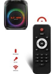 Powerway MIO Taşınabilir Mikrofonlu 40 W Parti Karaoke Kumandalı Bluetooth Hoparlör Led Işıklı