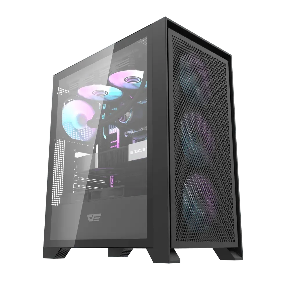 Aigo DRX70 Mesh 80+ Bronze 750W Argb Mid Tower Kasa, Siyah