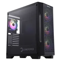 GamePower Savagis 750W 80+ Bronze ATX 4*ARGB Fan Temperli Cam Hub Siyah Gaming Kasa