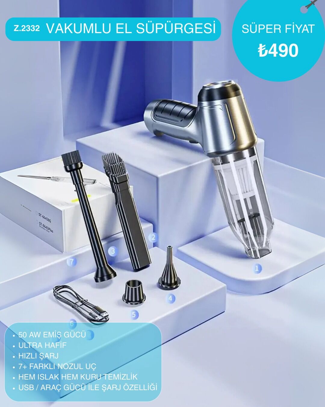 Vakumlu El süpürgesi Z.2332