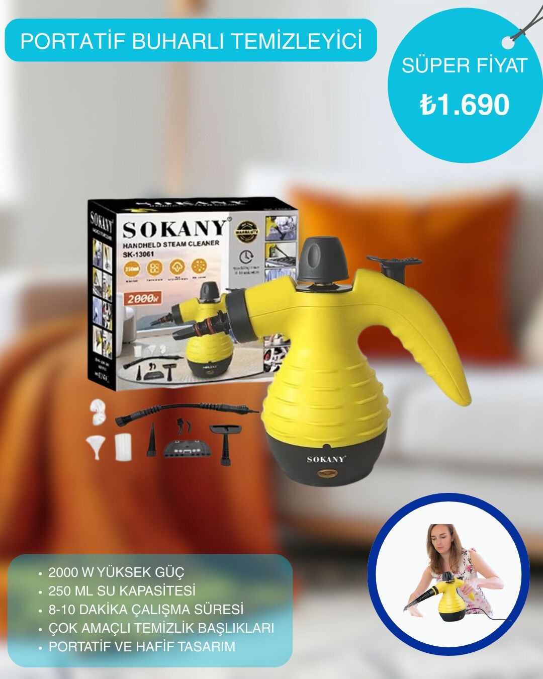 Portatif Buharlı Temizleyici