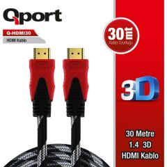Qport Q-HDMI30 30m Altın Uçlu Hdmi Kablosu