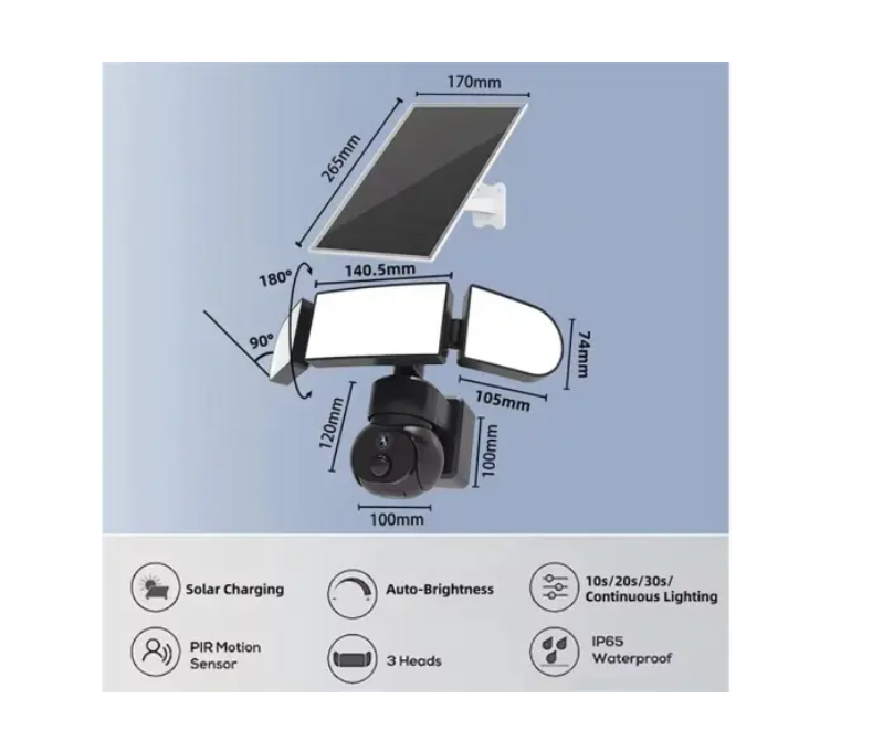 LENS 4G/LTE 50 METRE FLOODLIGHT GECE GÖRÜŞÜ IP65 SOLAR KAMERA(UBOX)