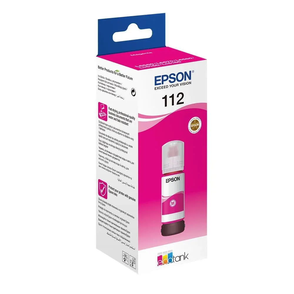 Epson C13T06C34A 112 Ecotank Pigment Orijinal Mürekkep Şişesi, Kırmızı