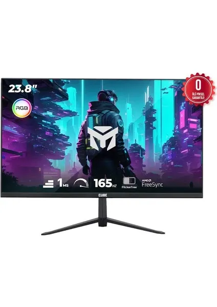 CUBE 23.8 PF24V165F VA 1MS 165HZ HDMI DP USB FHD 1920X1080 FREESYNC VESA RGB SIYAH GAMING MONİTÖR