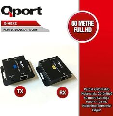Qport Q-Hex2 HDMI 2li Extender Cat6 60 Metre