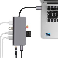 Codegen Type-C 8in1, HDMI+USB 3.1, RJ45 Ethernet, SD/Micro SD Kart Okuyucu