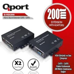 Qport Q-VEX200 2li Paket Vga Utp Extender