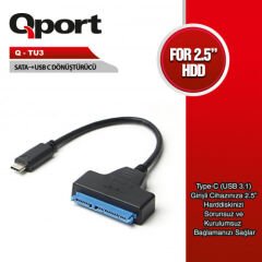 Qport Q-TU3 USB 3.1 Type to Sata Çevirici Adaptör