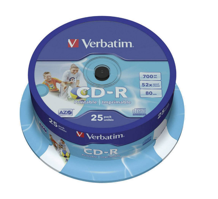 VERBATIM 43439 CD-R 700MB 52X80 25'LI CAKEBOX