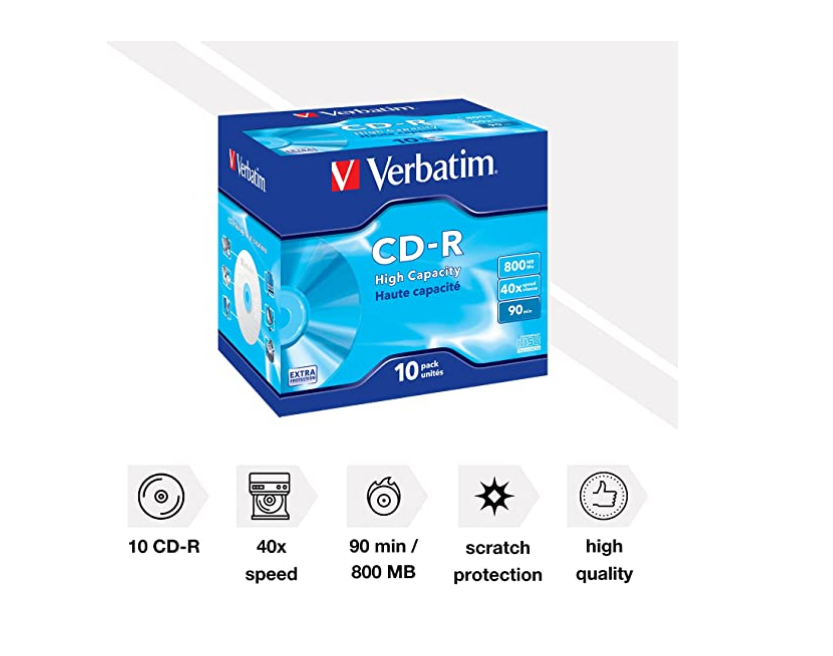 VERBATIM 43428 CD-R 800MB HIGH CAPACITY 10'LU JEWE