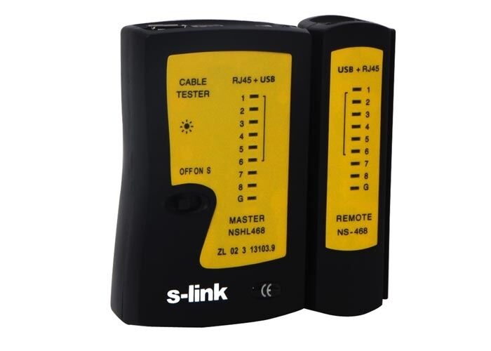 S-Link SL-470 RJ45 + Usb Kablo Test Cihazı