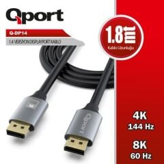Qport Q-DP14 1.8m 1.4V Display Port Bakır Kablo