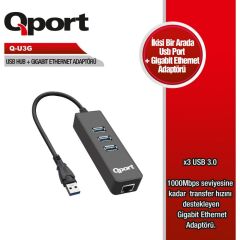 Qport Q-U3G USB 3.0 to Ethernet Dönüştürücü