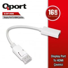 Qport Q-DP-HDB DisplayPort to Hdmi Dönüştürücü