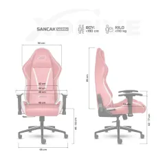 xDrive Sancak Profesyonel Oyuncu Koltuğu Pembe/Beyaz