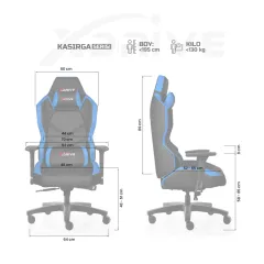 xDrive Kasırga Profesyonel Oyuncu Koltuğu Mavi/Siyah
