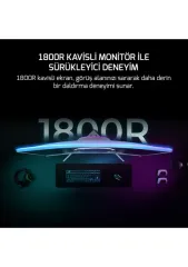 GamePower Vivid F10 24'' Curved RGB 120Hz 1ms FHD Va Panel 2x2W Hoparlör Gaming Monitör, Beyaz