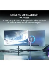 GamePower Vivid F10 24'' Curved RGB 120Hz 1ms FHD Va Panel 2x2W Hoparlör Gaming Monitör, Beyaz