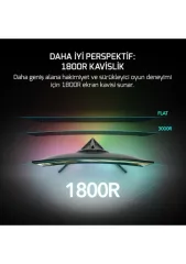 GamePower Vivid T40 24'' Curved RGB 180Hz 0.5ms FHD Va Panel 2x2W Hoparlör Gaming Monitör, Siyah