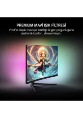 GamePower Vivid T40 24'' Curved RGB 180Hz 0.5ms FHD Va Panel 2x2W Hoparlör Gaming Monitör, Beyaz