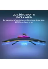 GamePower Vivid T50 27'' 1500R Curved RGB 200Hz 0.5ms FHD 2x2W Speaker VA Gaming Monitör, Beyaz