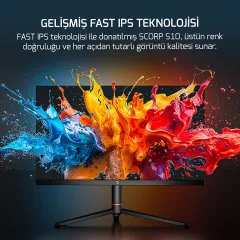 GamePower 24.5'' Scorp S10 RGB 500HZ 0.2MS FHD Flat PS Pivot HDR400 Speaker Oyuncu Monitör
