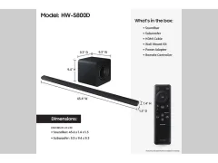 Ultra ince 3.1.2 kanal. Q-Symphony özellikli Kablosuz Dolby ATMOS Soundbar / HW-S800D