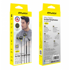 Awei L5 3.5mm Mikrofonlu Kablolu Kulaklık, Siyah