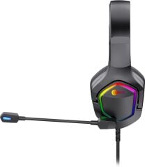 Lenovo Lecoo HT403 RGB USB+ 3.5mm Jack Black Mikrofonlu Oyuncu Kulaklığı