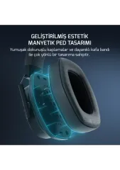 Gamepower Kai Titanium X Siyah Manyetik Pad Gaming Kulaklık 2*3.5mm Jak Dönüştürücü Kablo Hediyeli