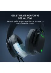 Gamepower Kai Titanium X Siyah Manyetik Pad Gaming Kulaklık 2*3.5mm Jak Dönüştürücü Kablo Hediyeli