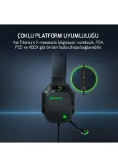 Gamepower Kai Titanium X Siyah Manyetik Pad Gaming Kulaklık 2*3.5mm Jak Dönüştürücü Kablo Hediyeli
