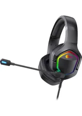 Lecoo HT403 USB2.0 Kulak Üstü RGB LED Aydınlatmalı Kablolu Gaming Kulaklık Siyah