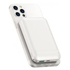 Wiwu Snap Cube Magnetic Wireless Şarj 10.000 mAh Power Bank, Beyaz