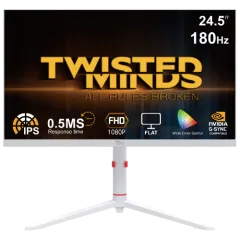 Twisted Minds Frost Serisi 24'' FHD 180HZ 0.5MS Fast IPS HDMI 2.1 Oyuncu Monitor, Beyaz
