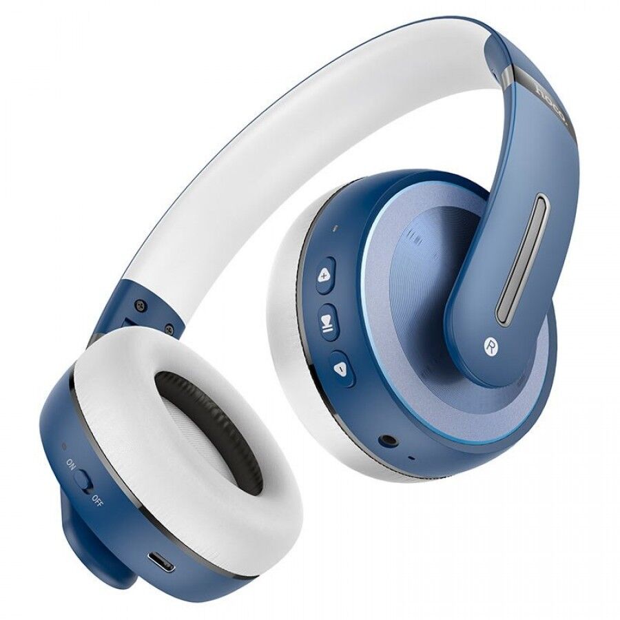 Hoco W34 Katlanabilir Bluetooth Kulak Üstü Kulaklık, Mavi