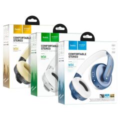Hoco W34 Katlanabilir Bluetooth Kulak Üstü Kulaklık, Mavi