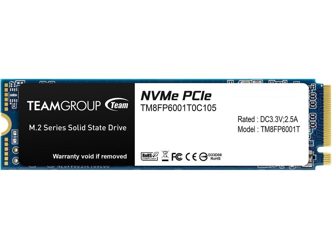 Team MP33 TM8FP6001T0C101 PCI-Express 3.0 1 TB M.2 SSD Disk