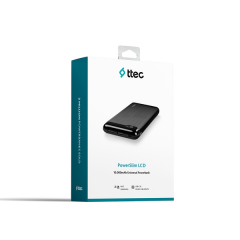Ttec PowerSlim LCD 10.000 mAh Powerbank, Siyah