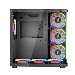 1ST PLAYER SP8 SİYAH 750W 80+ SILVER ATX 3.1 ARGB 7X12CM FAN TEMPERLİ CAM USB 3.0 ATX KASA