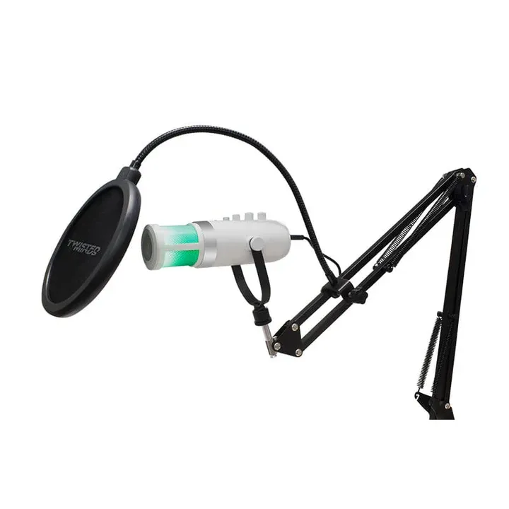 Twisted Minds W108 W RGB Oyun Mikrofonu, Cep Telefonu, Bilgisayar, Tableti Destekler, Beyaz