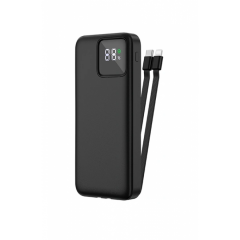 Wiwu JC-18 LED Göstergeli 10.000 mAh PD 18 W Hızlı Şarj Powerbank, Siyah