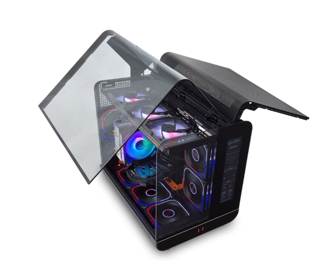 QUADRO EAGLE QX100-B 9x12CM RGB FAN USB3.2 PENCERELI MID-TOWER SIYAH KASA