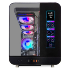 QUADRO EAGLE QX100-B 9x12CM RGB FAN USB3.2 PENCERELI MID-TOWER SIYAH KASA