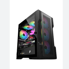 1ST PLAYER TRILOBITE T3 SİYAH 600W 80+ ARGB 4X12CM FAN TEMPERLİ CAM MESH USB 3.0 M-ATX KASA