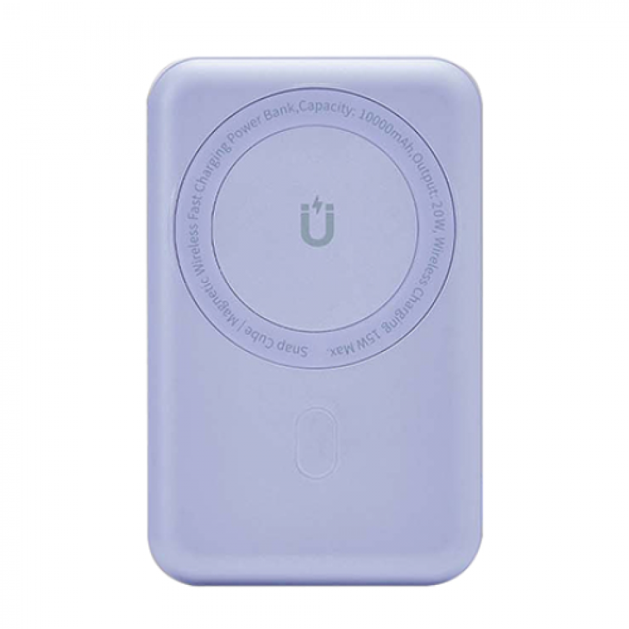 Wiwu Snap Cube Magnetic Wireless Şarj 10.000 mAh Powerbank, Mor