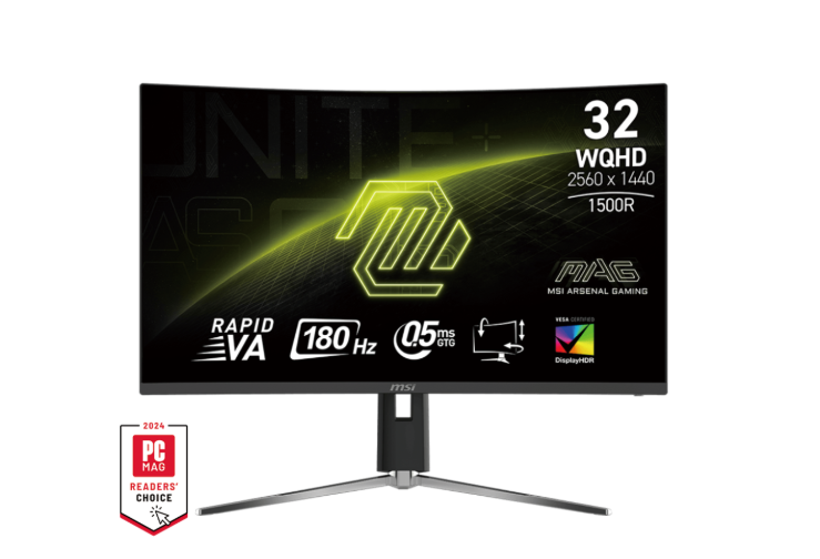 MSI MAG 32CQ6PF 31.5'' 2560x1440(2K) 1500R RAPID VA 0.5MS 180Hz ADAPTIVE-SYNC CURVE GAMING MONITOR