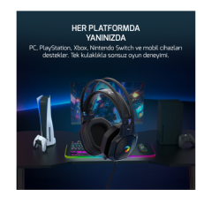 GAMEPOWER RYO SIYAH 7.1 RAINBOW GAMING KULAKLIK